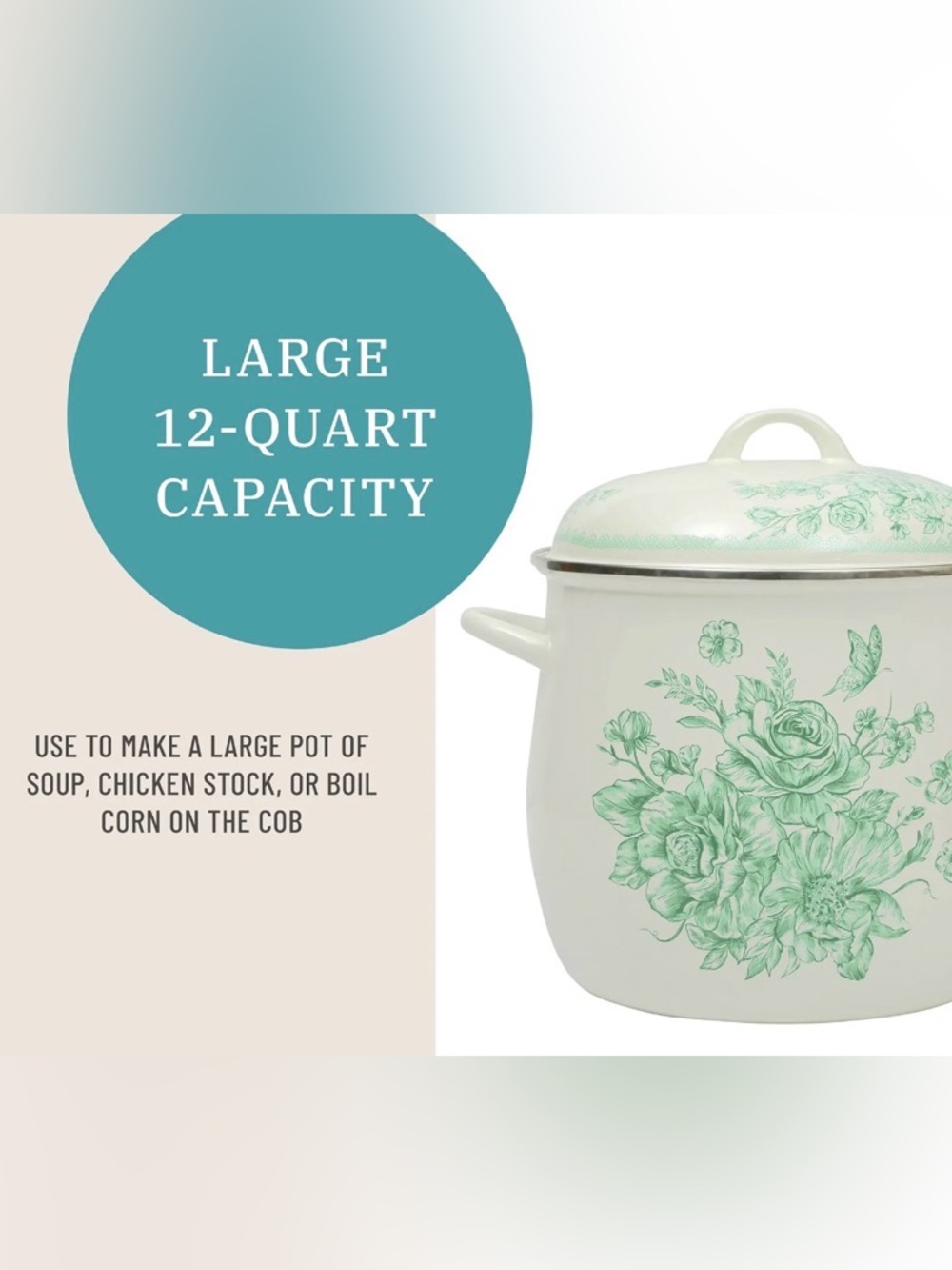 S•A•L•E🔥The Pioneer Woman Green Agatha 12qt Stockpot •Sold Out• - Picture 2 of 6